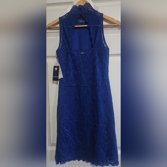 guess blue lace dress Blue Aria Denim Midi Dress main image 1